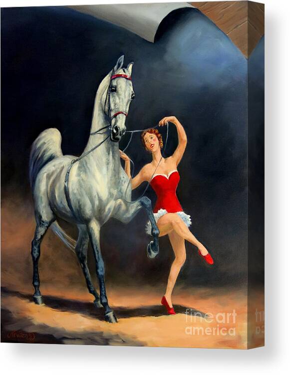 Horse Canvas Print featuring the painting Pony Ballet by Jeanne Newton Schoborg