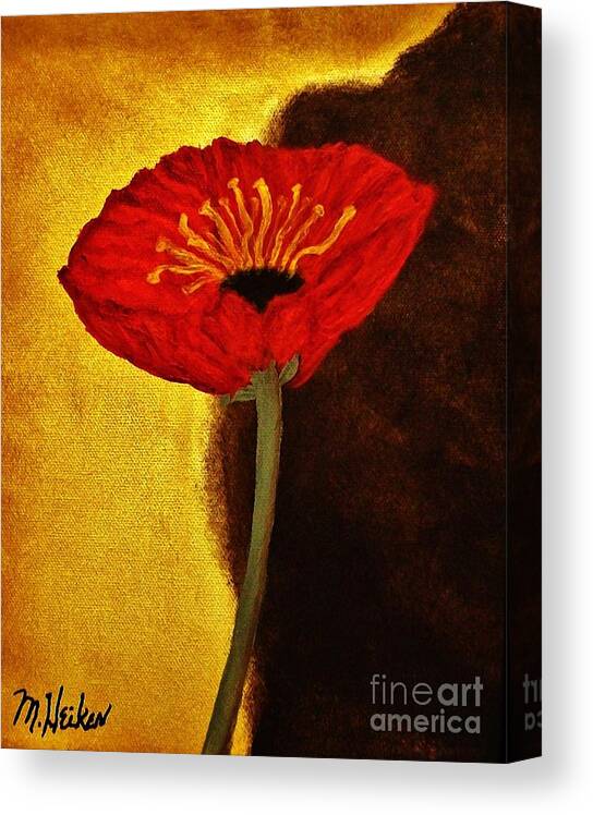 Painting Canvas Print featuring the painting Poppy l by Marsha Heiken