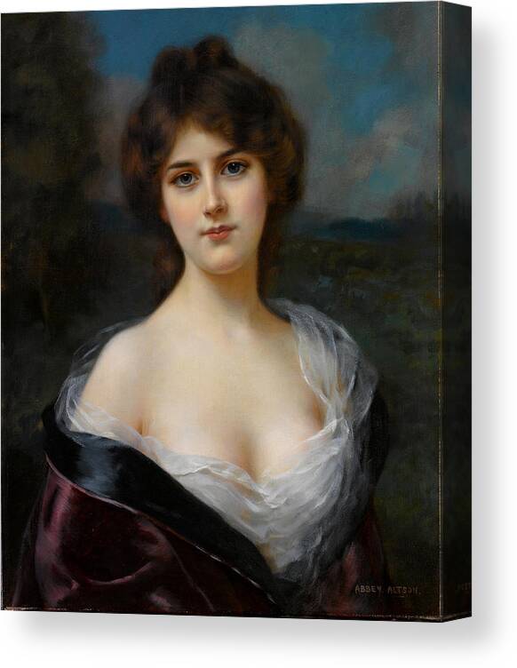 Abbey Altson Canvas Print featuring the painting Portrait of a Woman by Abbey Altson