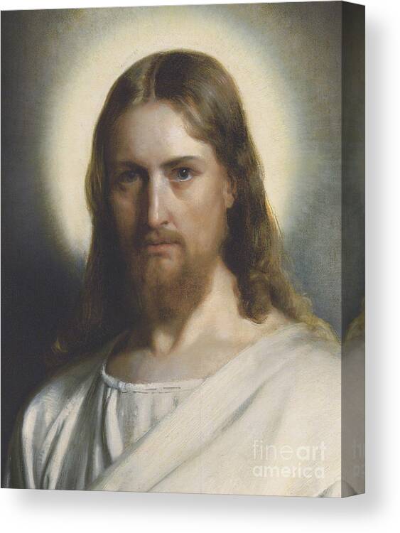 Carl Heinrich Bloch Canvas Print featuring the painting Portrait of Christ by Carl Heinrich Bloch