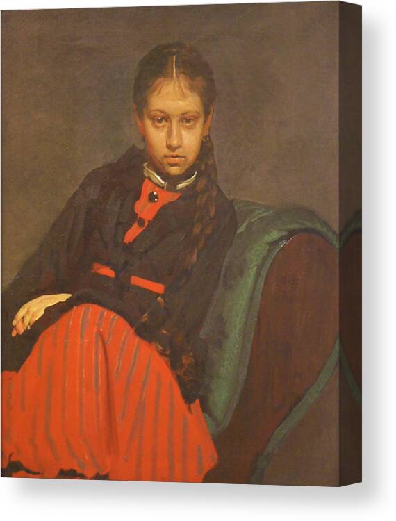 Iya Repin Canvas Print featuring the painting Portrait of Vera Shevtsova by Ilya Repin