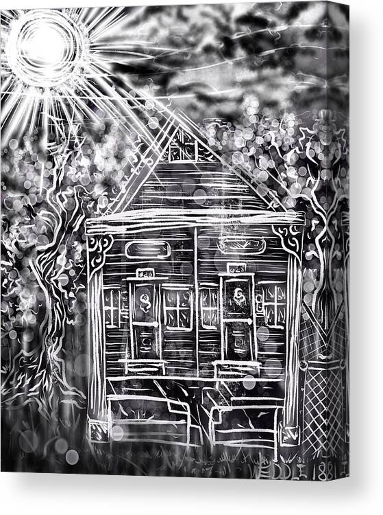 House Canvas Print featuring the digital art Precognition by Angela Weddle