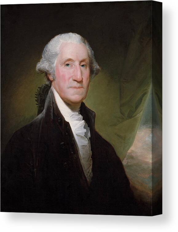 George Washington Canvas Print featuring the painting President George Washington by War Is Hell Store