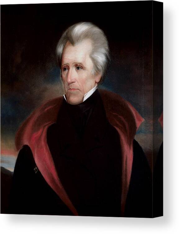 Andrew Jackson Canvas Print featuring the painting President Jackson by War Is Hell Store
