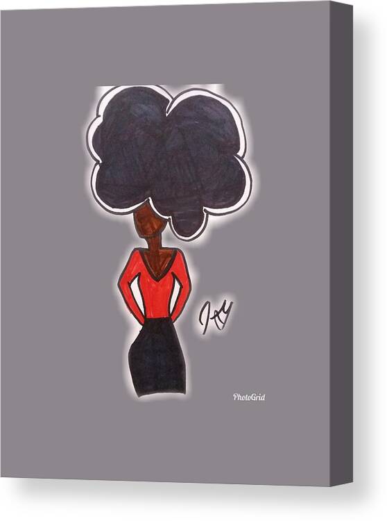 Black Girl Canvas Print featuring the photograph Pretty In Red by Artist Sha