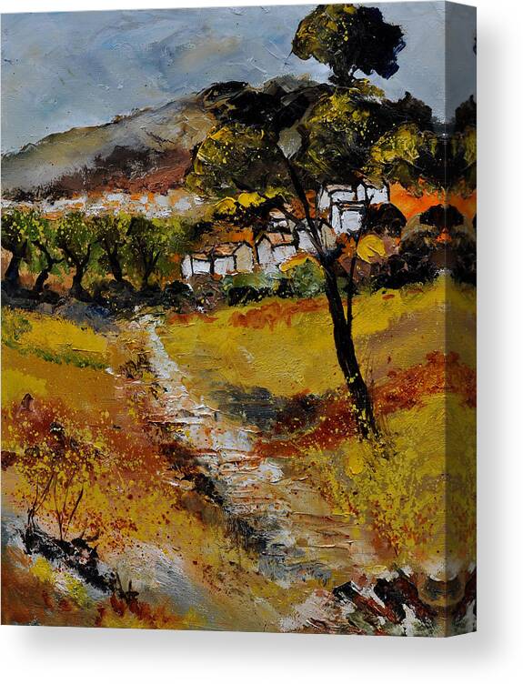 Landscape Canvas Print featuring the painting Provence 560111 by Pol Ledent