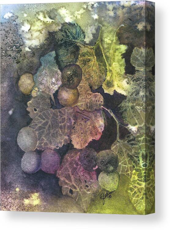 Purple Canvas Print featuring the painting Purple Grapes by Elise Boam