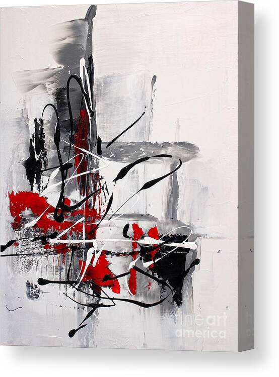 White Abstract Canvas Print featuring the painting Radiance 2 by Preethi Mathialagan