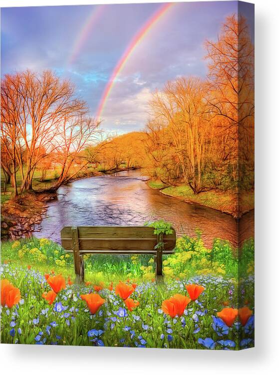 Appalachia Canvas Print featuring the photograph Rainbow Dreams in Soft Watercolors by Debra and Dave Vanderlaan