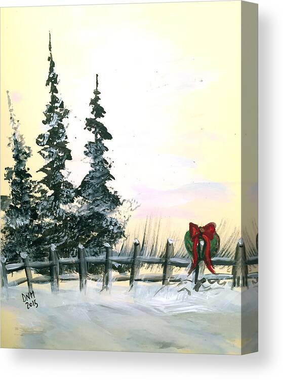 Winter Canvas Print featuring the painting Ready for Holidays by Dorothy Maier