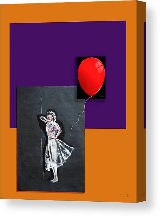 Balloon Canvas Print featuring the painting Red Balloon by Tom Conway