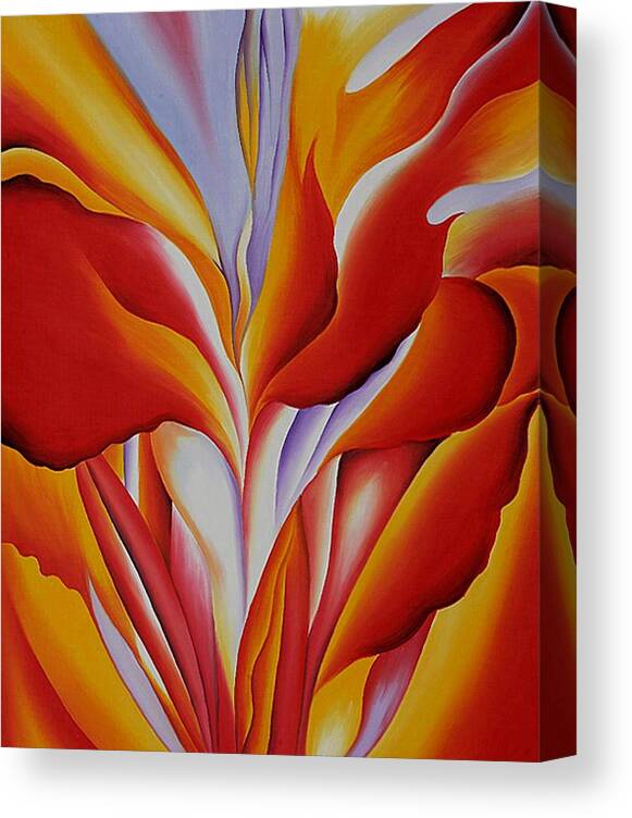Red Canvas Print featuring the painting Red Canna by Georgia OKeefe