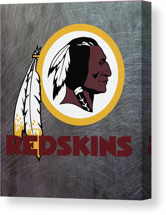 Washington Redskins Canvas Print featuring the mixed media Washington Redskins on an abraded steel texture by Movie Poster Prints