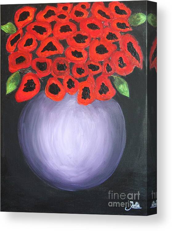 Abstract Canvas Print featuring the painting Red Poppies by Jolanta Anna Karolska