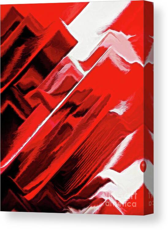 Abstract Canvas Print featuring the digital art Red Rose by Diana Mary Sharpton