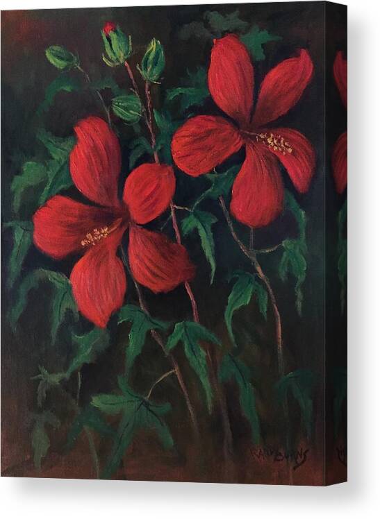Flower Canvas Print featuring the painting Red Soldiers by Rand Burns