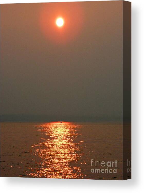 Red Sunset Canvas Print featuring the photograph Red Sunset by Anne McDonald