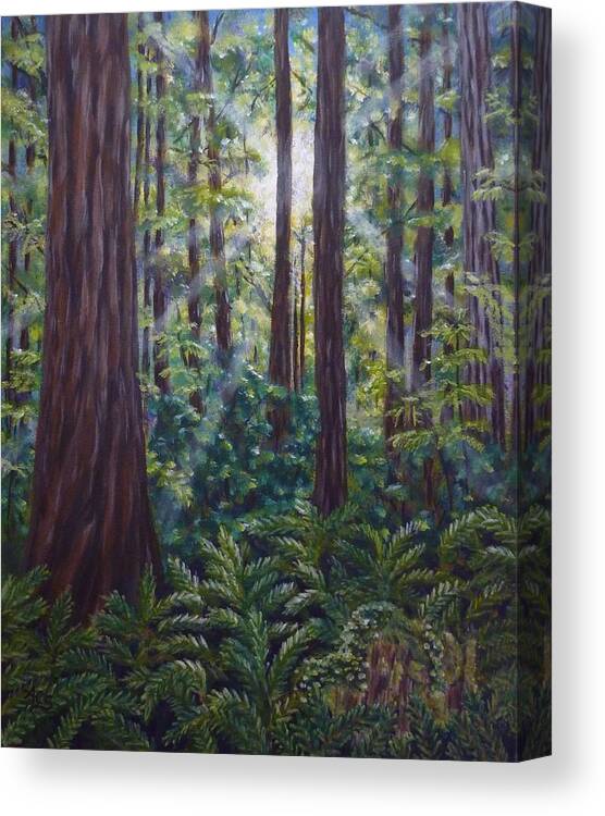 Redwoods Canvas Print featuring the painting Redwoods by Amelie Simmons