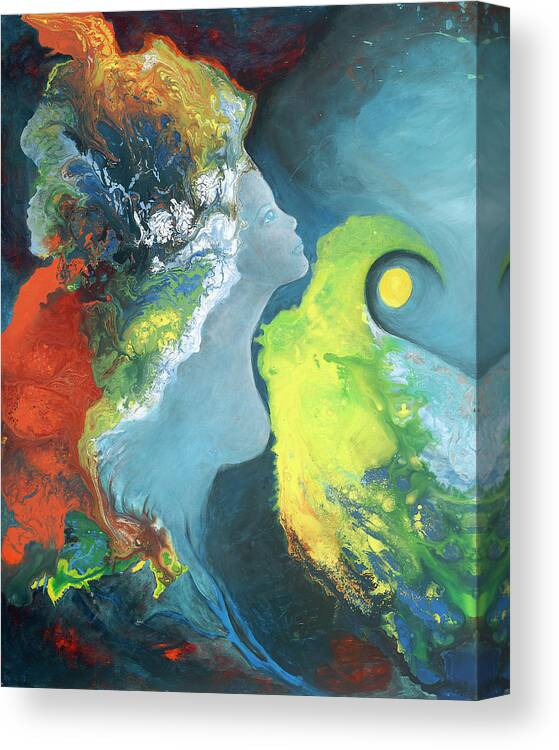 Colorful Canvas Print featuring the painting Reflections Diptych 1 by Valerie Graniou-Cook