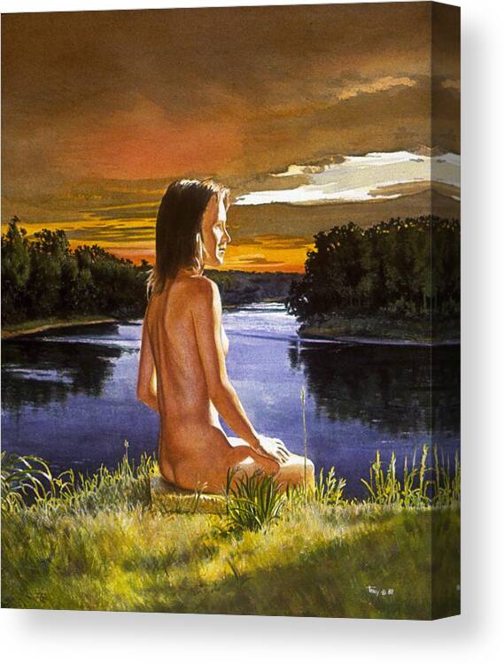 Sunrise Canvas Print featuring the painting Refreshing by Robert Tracy