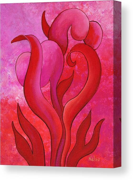 Pink Canvas Print featuring the painting Rise by Bonnie Kelso