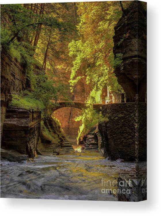Gorge Canvas Print featuring the photograph Rivendell Bridge by Rod Best