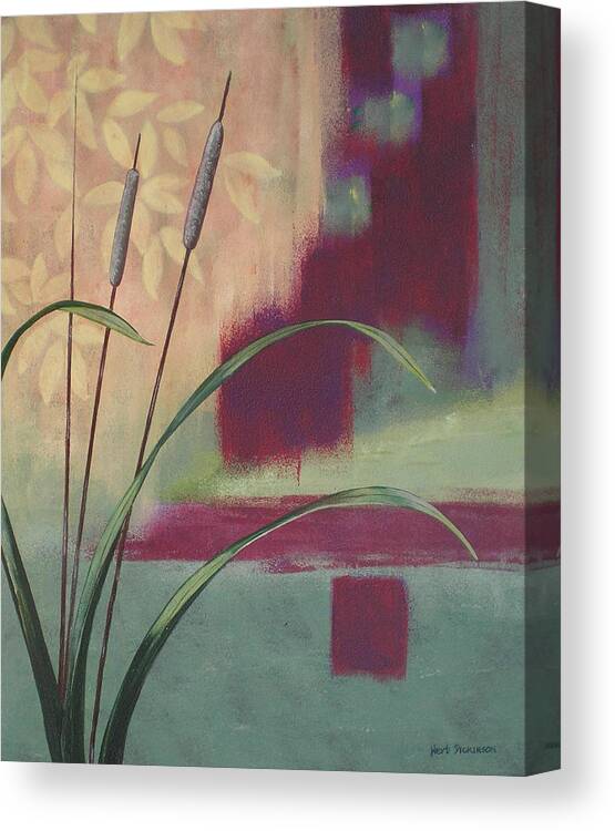 Plants Canvas Print featuring the painting River Plant by Herb Dickinson