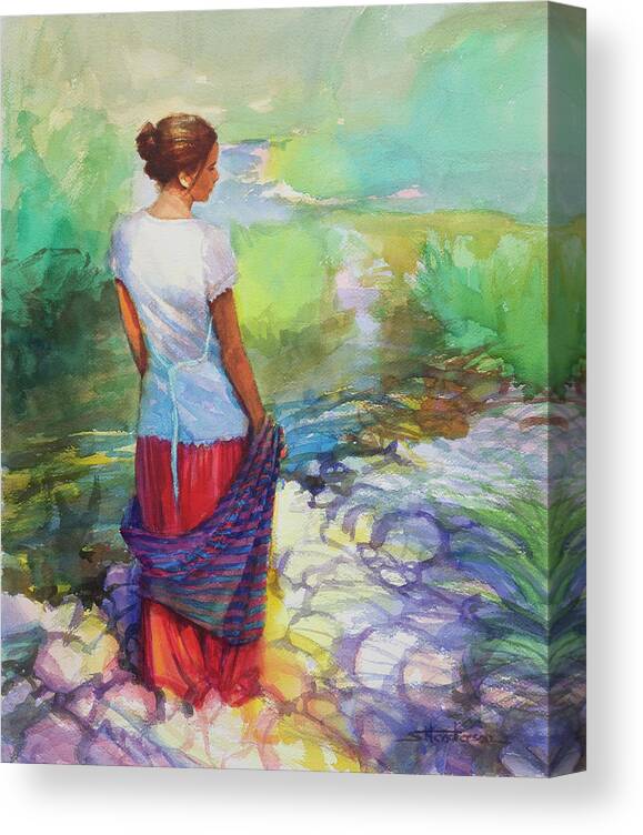 Country Canvas Print featuring the painting Riverside Muse by Steve Henderson