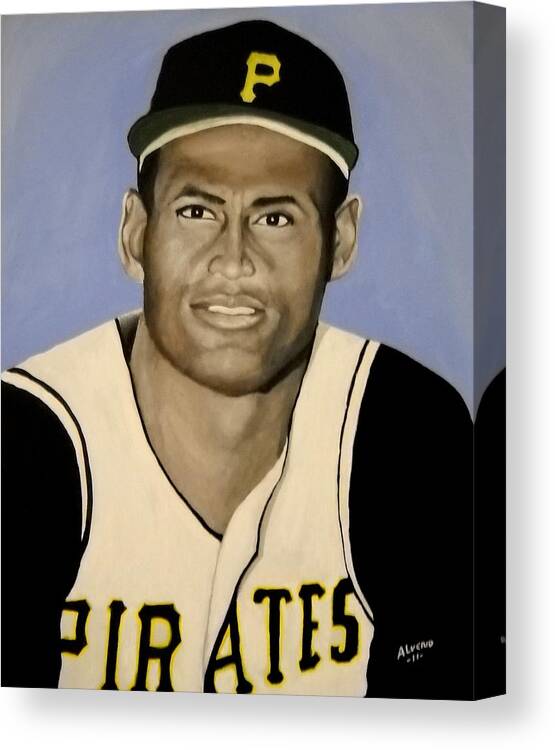 Roberto Canvas Print featuring the painting Roberto Clemente by Edwin Alverio
