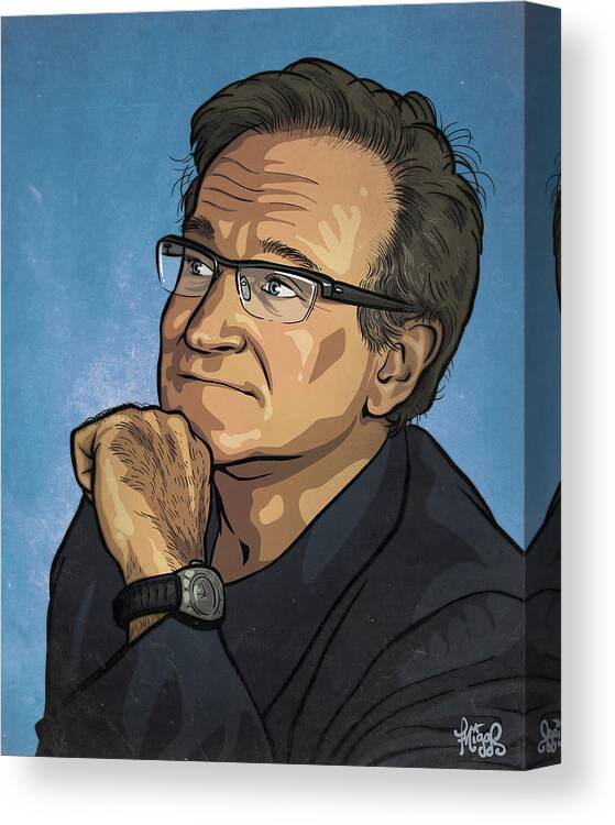 Robin Williams Canvas Print featuring the drawing Robin Williams by Miggs The Artist