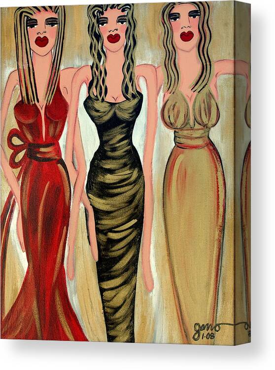 Figures Canvas Print featuring the painting Rodeo Drive by Helen Gerro