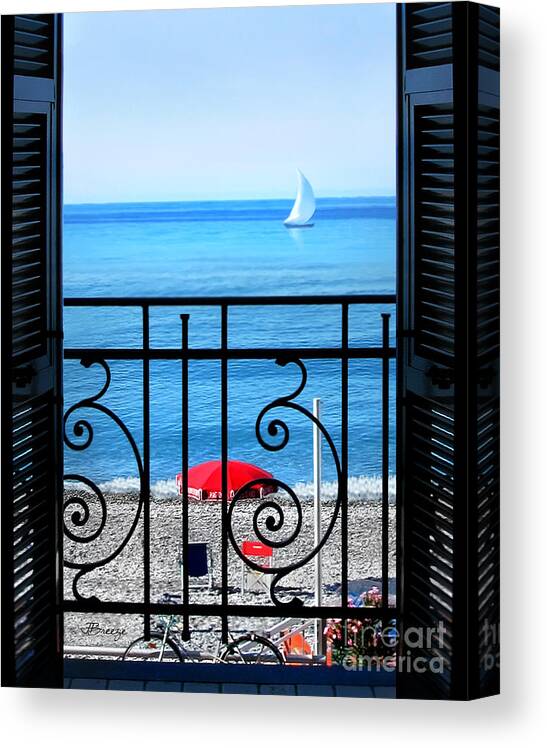 Bordighera Canvas Print featuring the photograph Room With a View II.Bordighera by Jennie Breeze