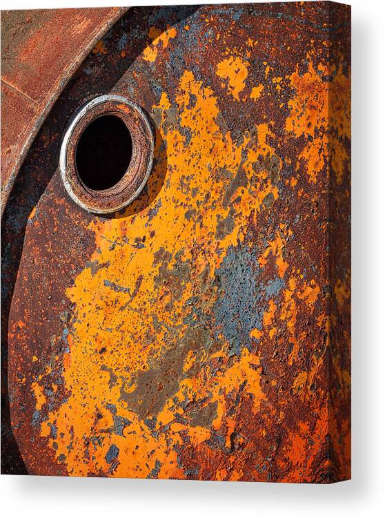 Rust Canvas Print featuring the photograph Rusty Barrel Top by Stuart Litoff