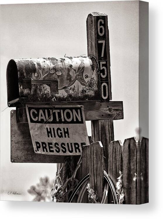 Mailbox Canvas Print featuring the photograph Rusty Mailbox - Sepia by Christopher Holmes