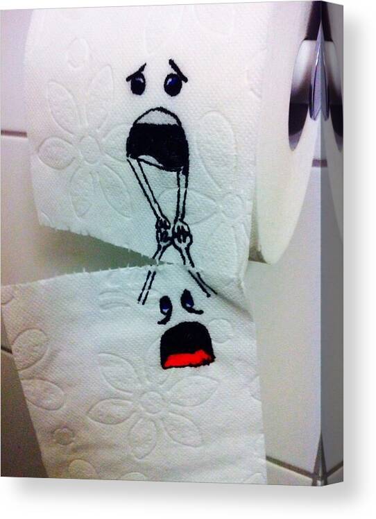 Sad Toiletpaper Canvas Print featuring the photograph Sad toiletpaper by Waheed Dj