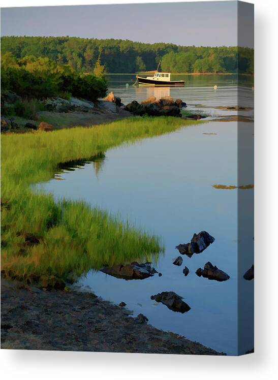 New England Canvas Print featuring the photograph Safe Harbor in New Castle by David Thompsen