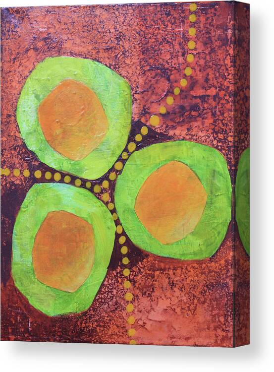 Orange Canvas Print featuring the mixed media Safe Zones by April Burton