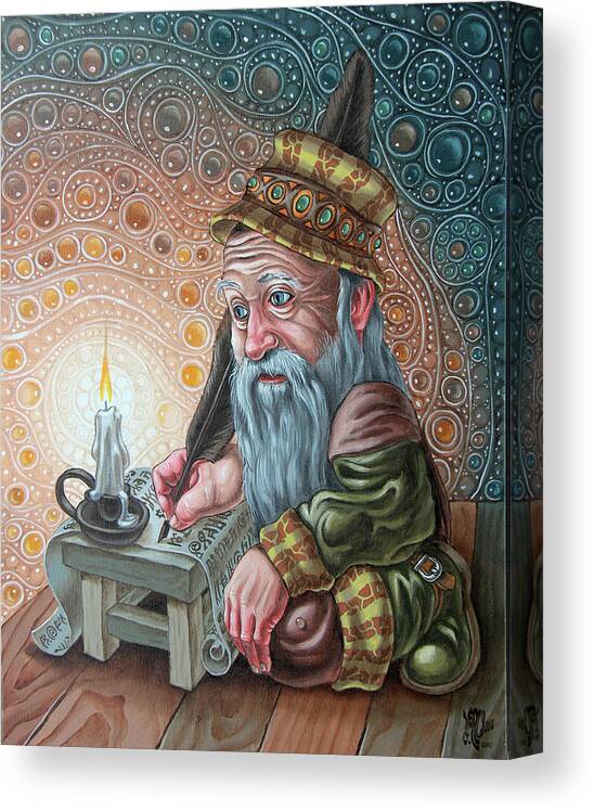 Gnome Canvas Print featuring the painting Saga by Victor Molev