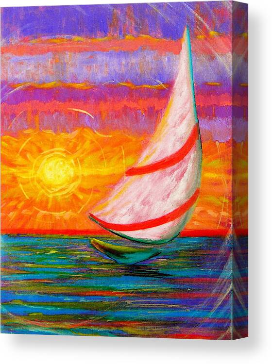 Sailboat Canvas Print featuring the painting Sailaway by Jeanette Jarmon