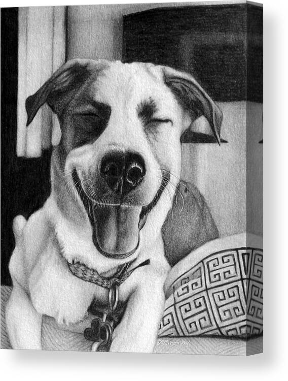 Dog Canvas Print featuring the drawing Sam by Danielle R T Haney