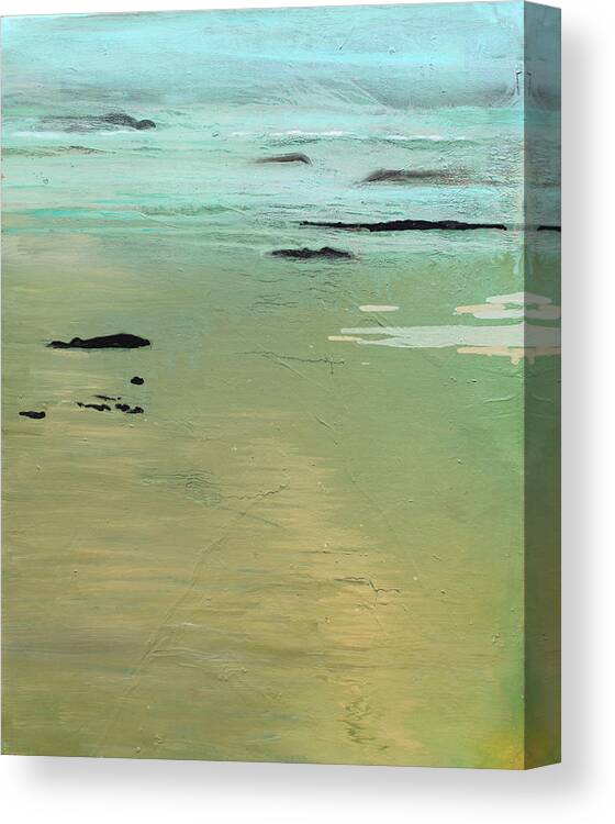 Sand And Sea Canvas Print featuring the painting Sand and Sea by Ethel Vrana