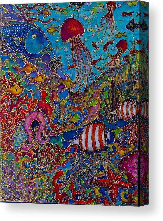 Summer Canvas Print featuring the painting Sea World by Rae Chichilnitsky