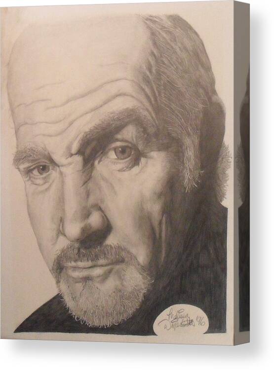 Sean Connery Canvas Print featuring the drawing Sean Connery by Melissa Dzierlatka