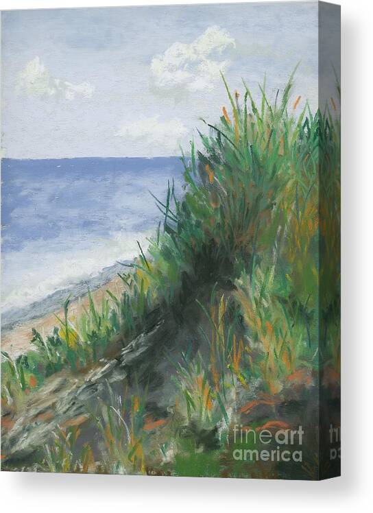 Ocean Canvas Print featuring the pastel Seaside by Ginny Neece