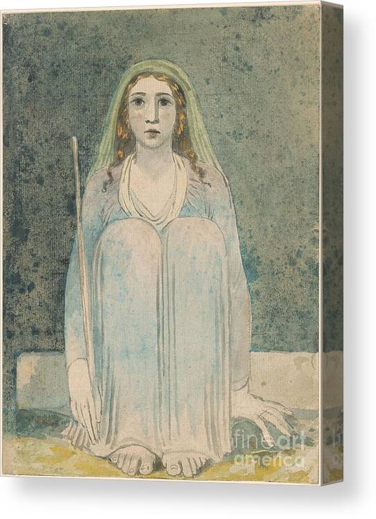 William Blake Canvas Print featuring the painting Seated Woman Holding a Staff by MotionAge Designs
