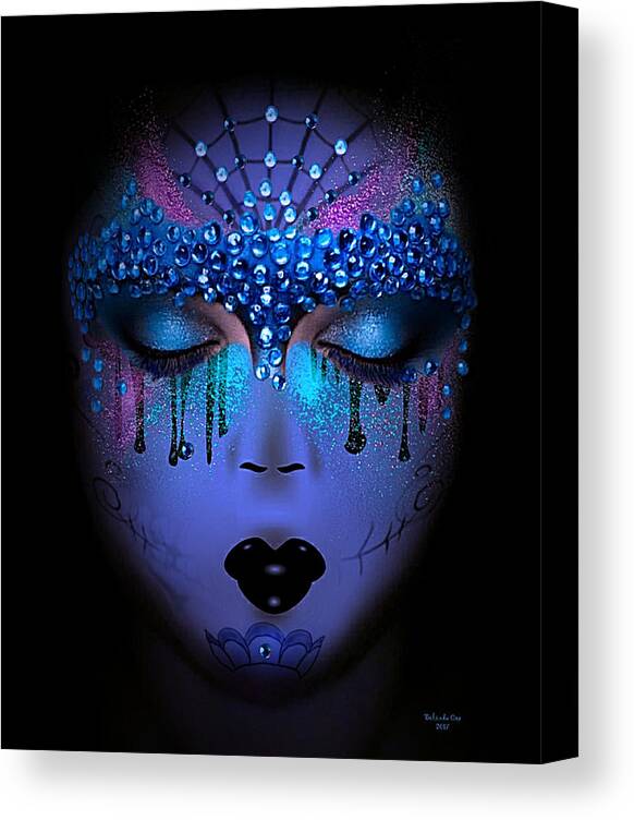  Canvas Print featuring the digital art See No Evil, Hear no Evil, Speak no Evil by Artful Oasis