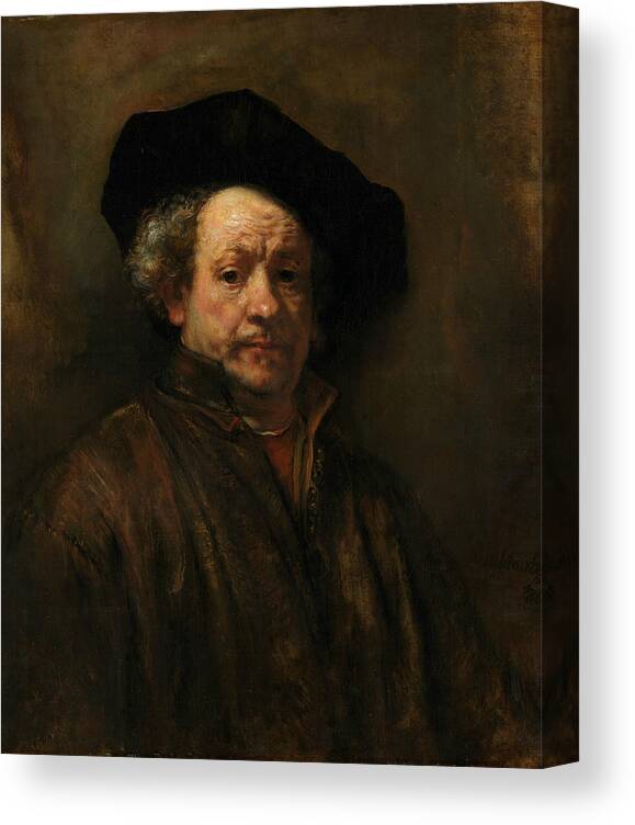 Rembrandt Canvas Print featuring the painting Self-Portrait, 1660 by Rembrandt