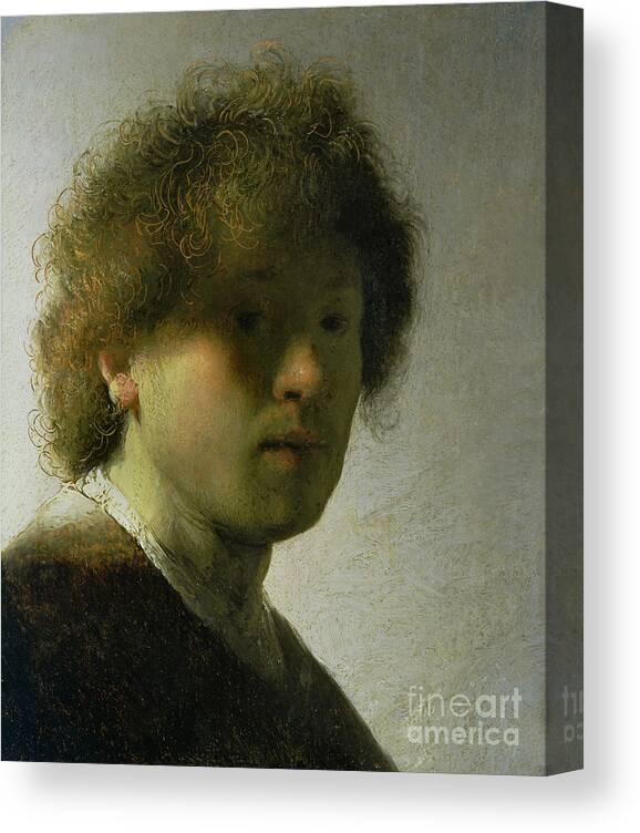 Self Canvas Print featuring the painting Self Portrait as a Young Man by Rembrandt