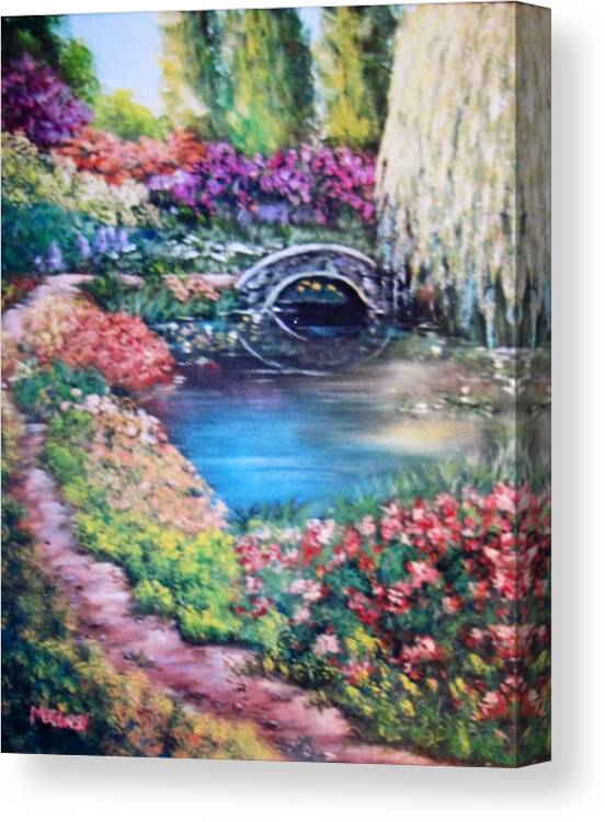 Landscapes Canvas Print featuring the painting Shades of Giverny by Megan Walsh