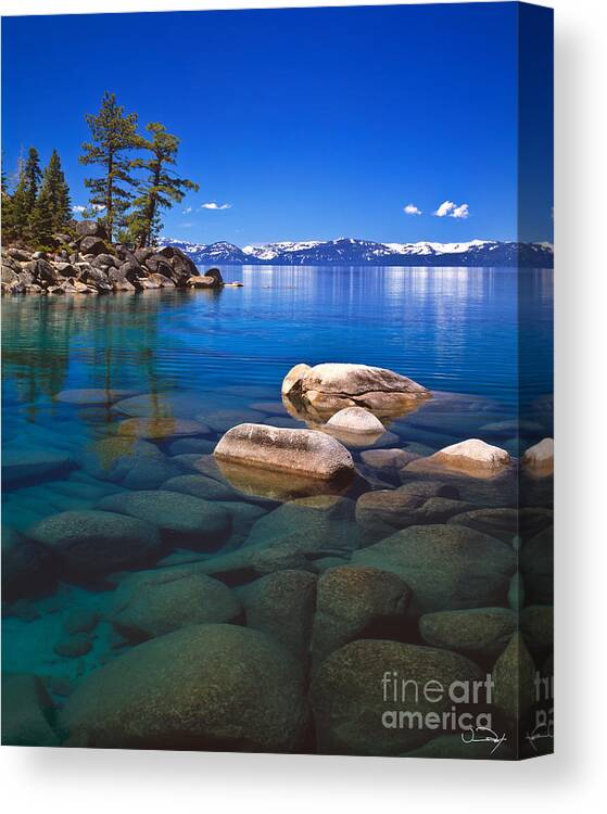 Lake Tahoe Canvas Print featuring the photograph Shallow Water by Vance Fox